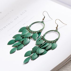 Green Leaf Earrings - Yoga Dangle Earrings - Green Leaves Earrings - Yoga Earrings - Yoga Jewelry - Gift For Yoga Lovers - Yoga Gifts Gallery