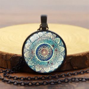 Vintage Mandala Necklace – Mandala Pendant - Yoga Gifts Gallery