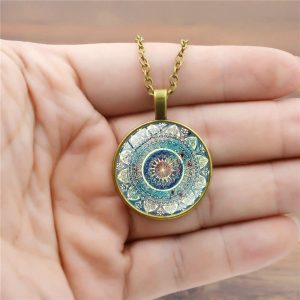 Vintage Mandala Necklace – Mandala Pendant - Yoga Gifts Gallery