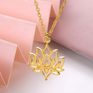 Lotus Flower Necklace – Lotus Necklace – Lotus Pendant - Yoga Gifts Gallery