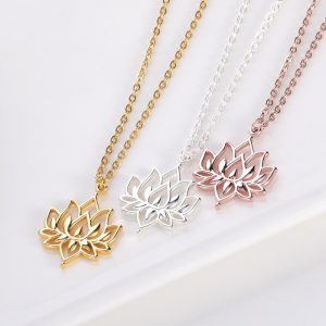 Lotus Flower Necklace – Lotus Necklace – Lotus Pendant - Yoga Gifts Gallery