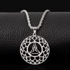 Yoga Meditation Necklace - Yoga Meditation Pendant - Stainless Steel Yoga Necklace - Yoga Gifts Gallery
